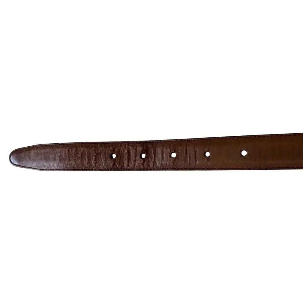 Coach 3883 Brown Leather Belt Men's Size 38” Brass Buckle Vintage Classic